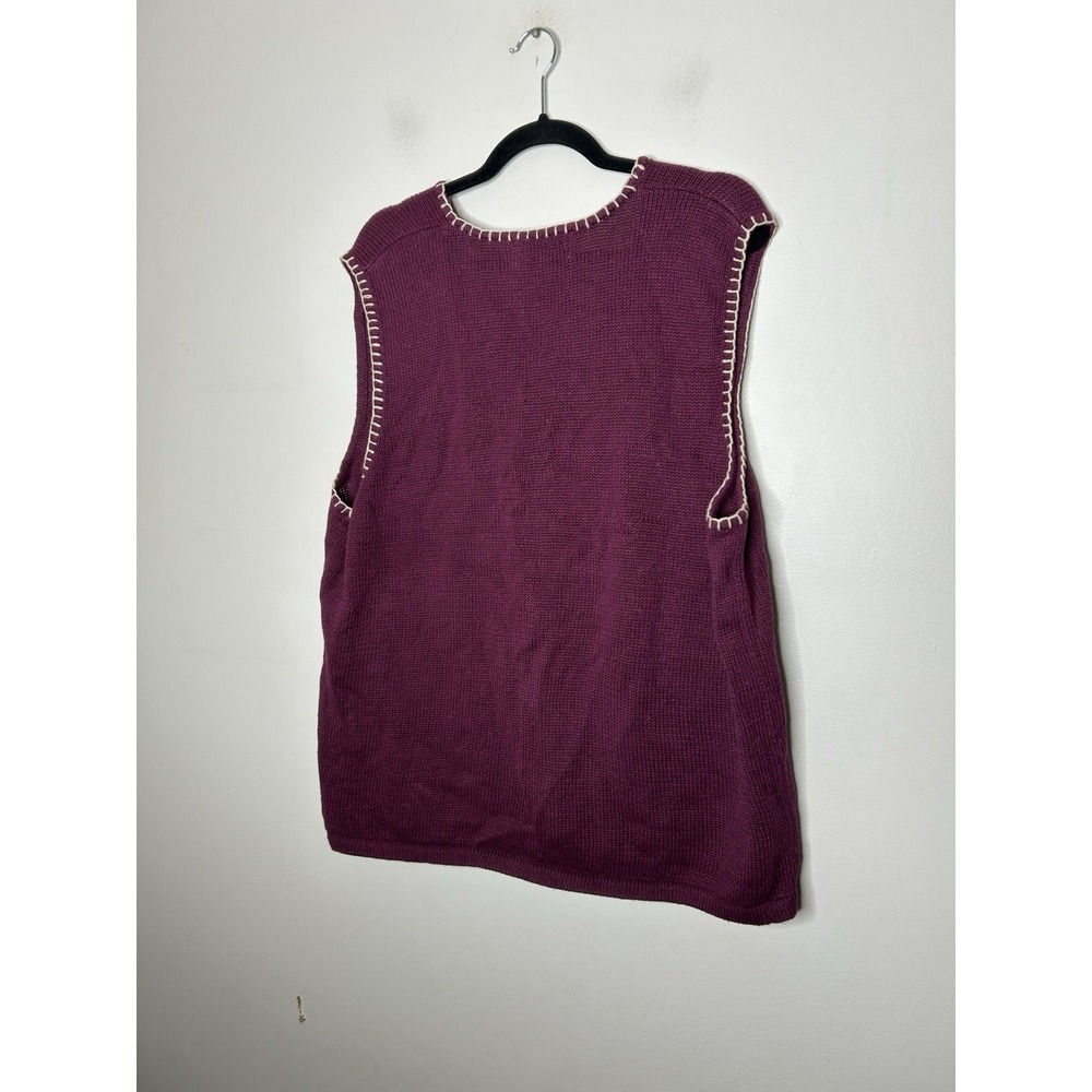 Cabin Creek Fall Leaves Knit Sweater Vest Grandma Cottage Vintage Size 1X NWT - Picture 3 of 7